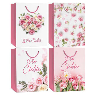 Torba L-27, rozmiar zbliżony do formatu A4, pakowane po 12 sztuk (4 wzory po 3 sztuki)