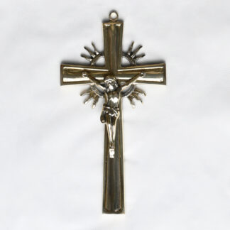 Krzyż wiszący mosiężny prosty – ok. 23.5/12.5 cm.