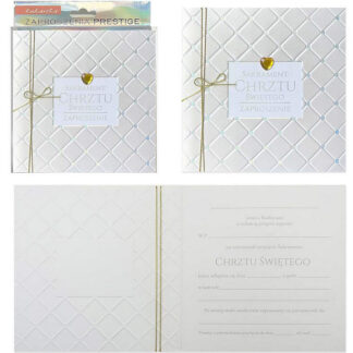 Chrzest – Zaproszenie ZP- 046 – w opakowaniu: 5 sztuk zaproszeń z dopasowanymi kopertami – 14,5 x 14,5 cm (cena za opakowanie)