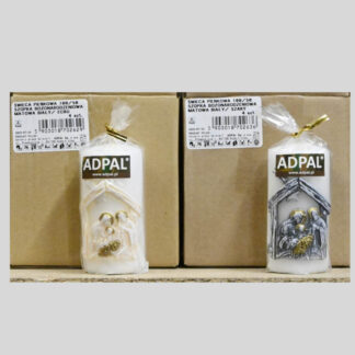 Świeca 100/50 -Szopka Bożonarodzeniowa - matowa ecru, szara