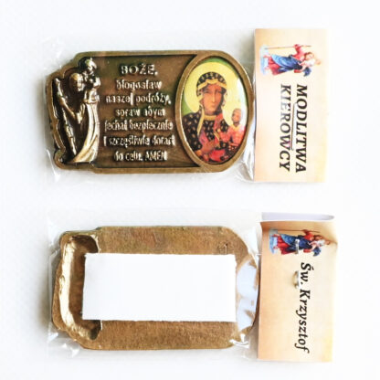 Plakietka metalowa na przylepiec Św. Krzysztofa - 037