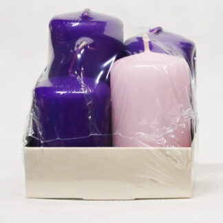 Świeca klubowa stopniowana adwentowa – 4 cm. x 6/7/8/9 cm. – MAT – op. 4 szt.