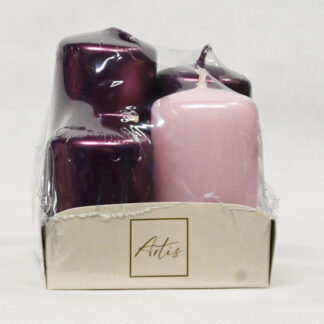 Świeca klubowa stopniowana adwentowa – 4 cm. x 6/7/8/9 cm. – Metalik – op. 4 szt.