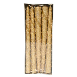 Świeca Emilia Wulkan wstęga – metalik złoty – wys.- 29 cm