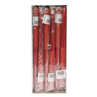 Świeca Emilia brokat 1/2 – metalik czerwony – wys.- 29 cm