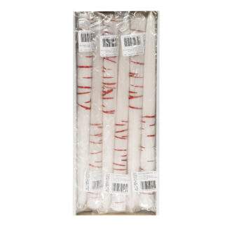 Świeca Emilia Andromeda – metalik biały + czerwony brokat – wys.- 29 cm