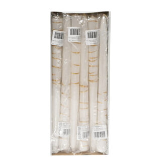 Świeca Emilia Andromeda – metalik biały + złoty brokat – wys.- 29 cm